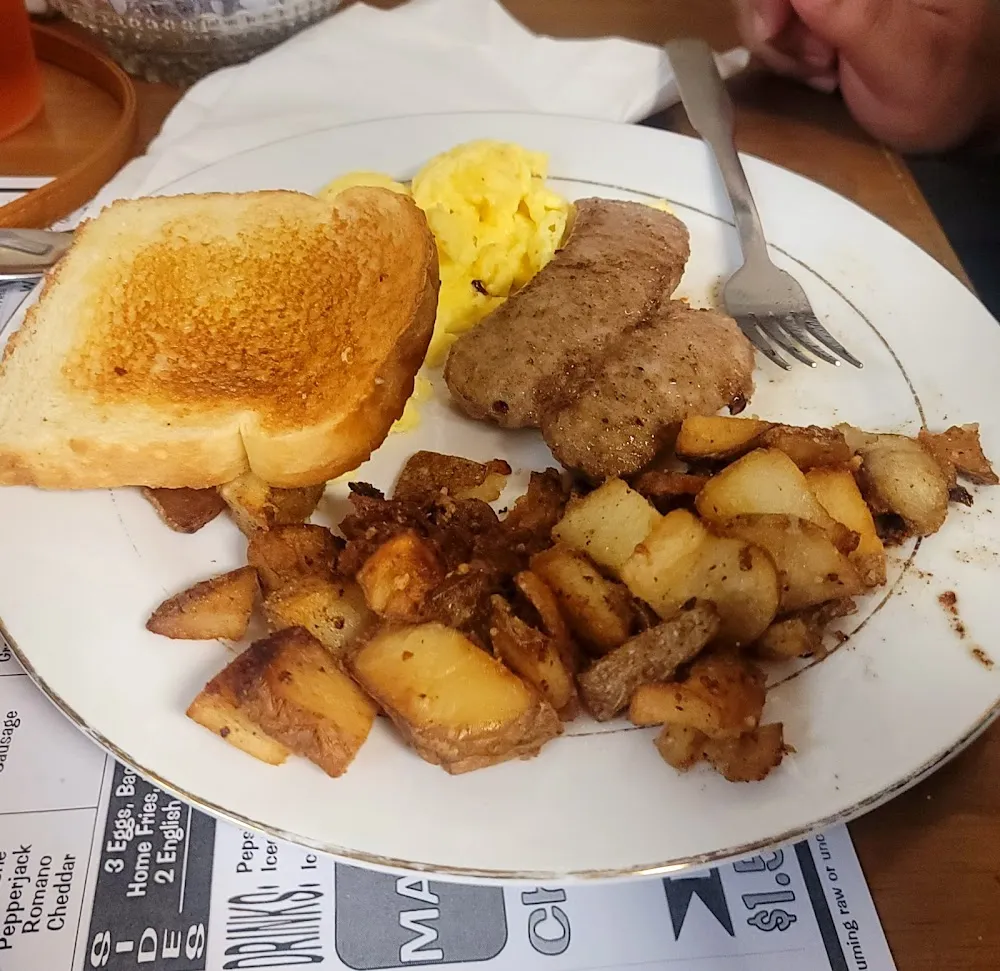 Eggs Sausage and Home Fries